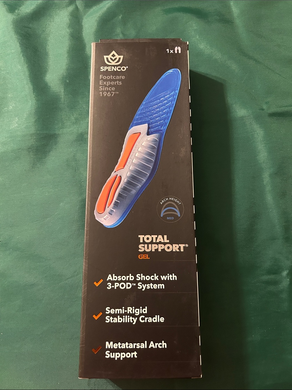 Total Support Gel Insole - Blue/Orange Unisex